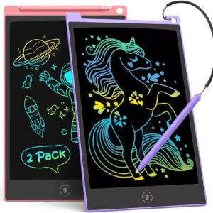 Pack 10 Inch LCD Writing Tablet, Colorful Doodle Board Electronic Drawing Pads, Kids Travel Games Learning Toys