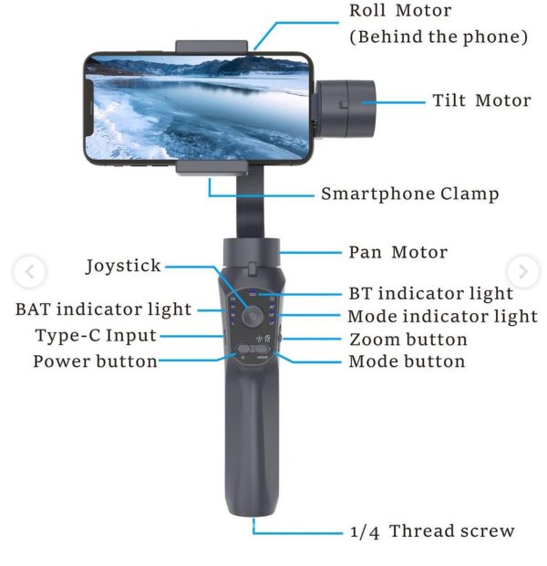 F10 3-Axis Gimbal Stabilizer Smartphone Handheld Gimbal for iPhone 14 pro max/Xiaomi/Huawei